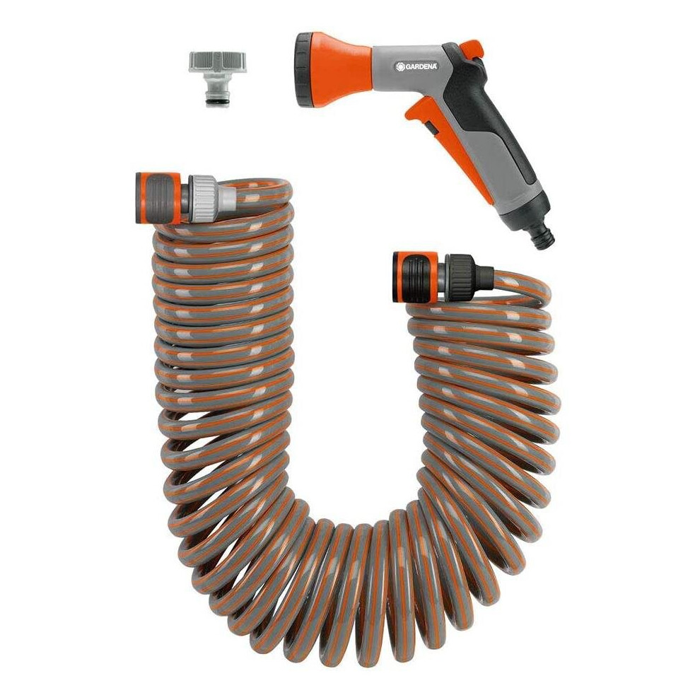 Gardena Spiral Hose Set Automatically Coils To Minimum Size, Convenient Use, 10m