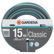 Gardena Classic Garden Hose Pipe 13mm (1/2") - 15m, UV Resistant/22 Bar Pressure