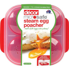 DÃcor Microwave Steam 4x Egg Poacher Maker for Perfectly Cooked Eggs in Minutes