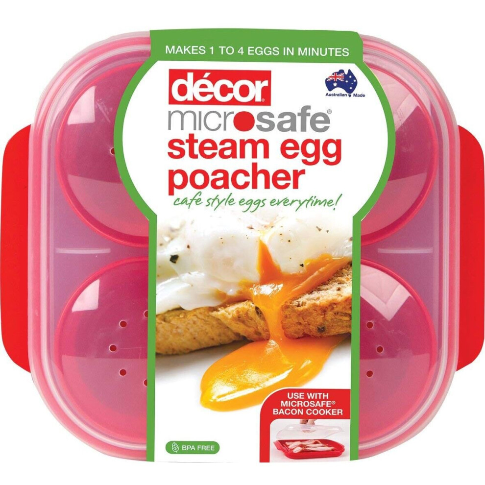 DÃcor Microwave Steam 4x Egg Poacher Maker for Perfectly Cooked Eggs in Minutes