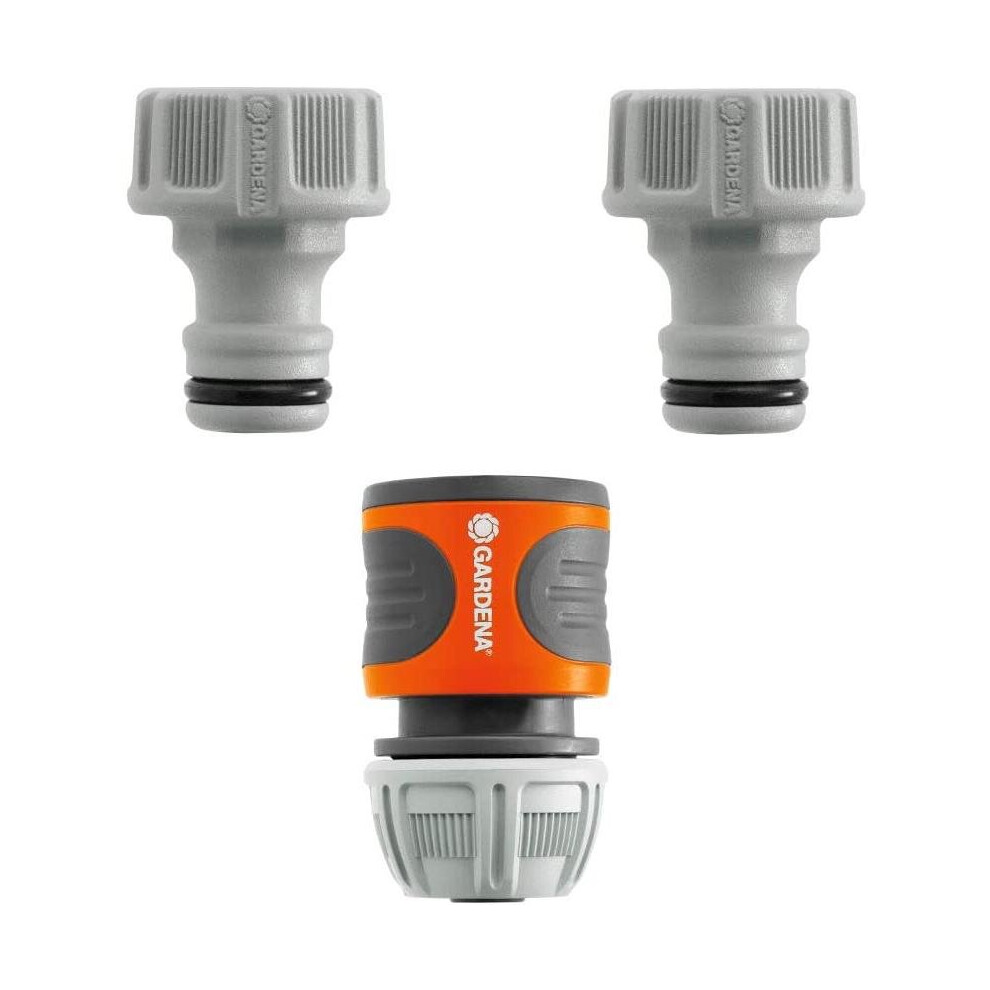 Gardena Tap Connection Set - for 13mm/15mm Water Hose Pipes - Quick & Tool Free