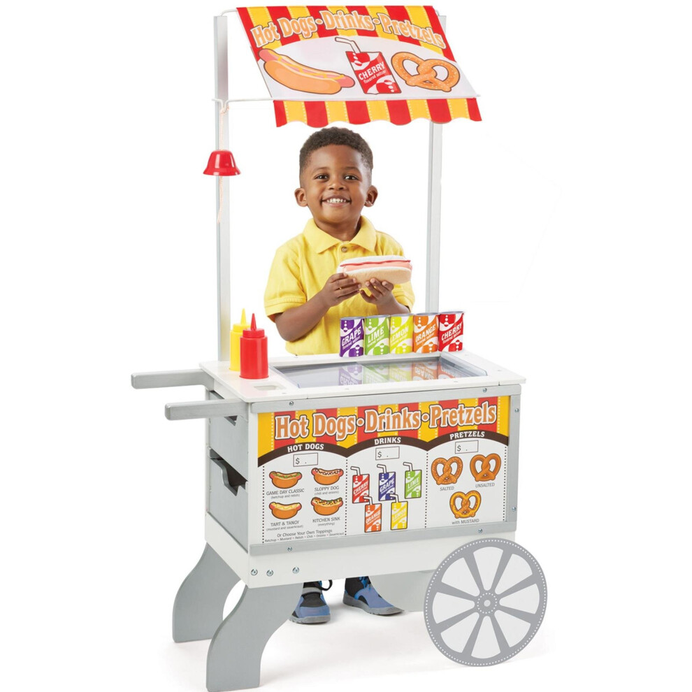 Melissa & Doug Childrens 40+ Piece Snacks & Sweets Food Cart, For Age 3-18 Years Cream