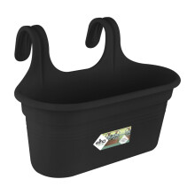 elho Green Basics Easy Hanger Large Balcony Planter Pot Flowerpot - Living Black