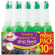 Doff Flower Plant Hanging Basket & Tub Drip Feed, Daily Nutrient Balance 10 Pack