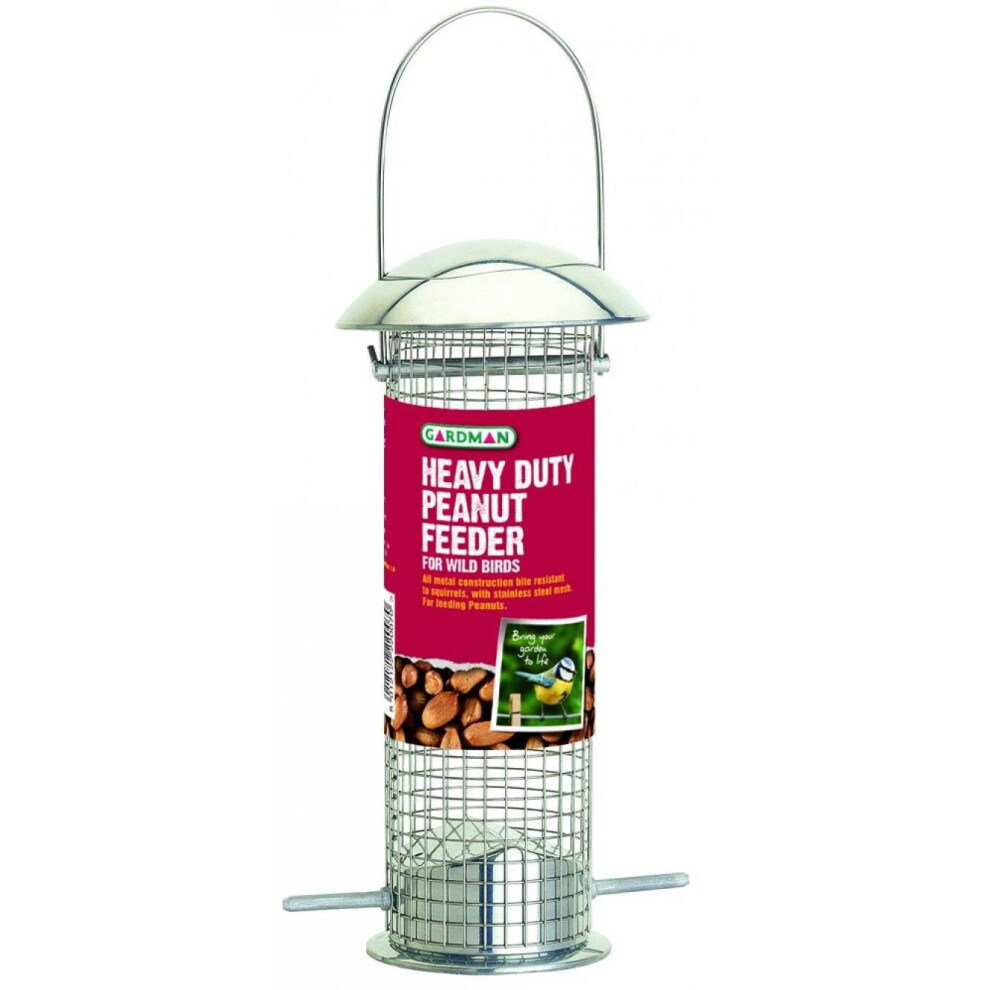 Gardman Aluminium Peanut Feeder, Feed Safe Coating, Holds 270G Of Peanuts, 23Cm