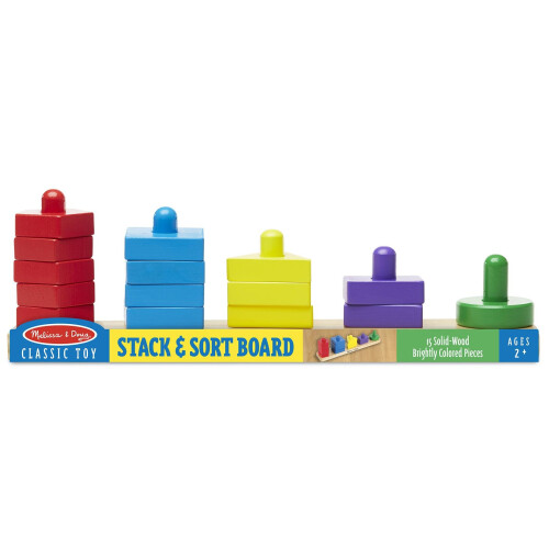 Melissa & Doug Melissa & Doug Wooden Colour/Shape Board, Stack & Sort Toy, Hand/Eye Co-ordinate