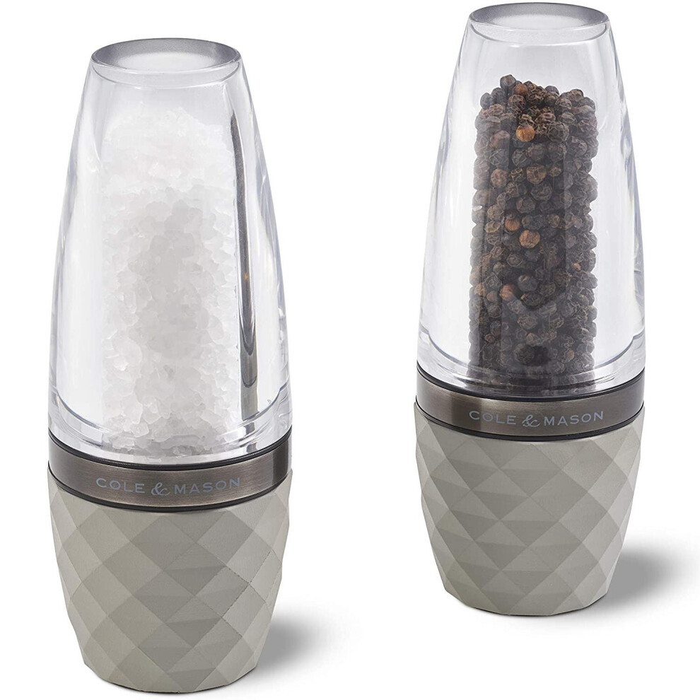 Cole & Mason Precision + City Concrete Stemless Salt & Pepper Mill Set - Acrylic