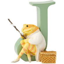Beatrix Potter Mr Jeremy Fisher Original Illustrations Ornament Letter J, Green