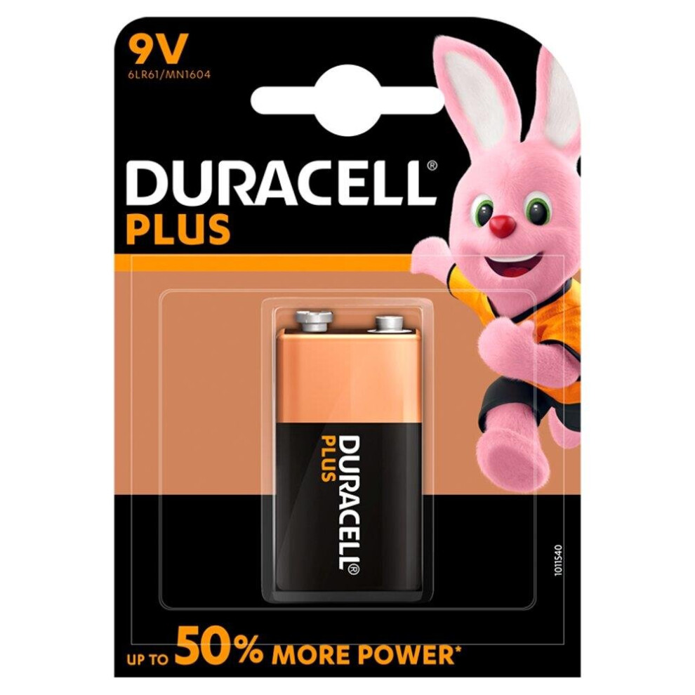 Duracell Plus Power, 9V, alkaline Alkaline 9V non-rechargeable battery