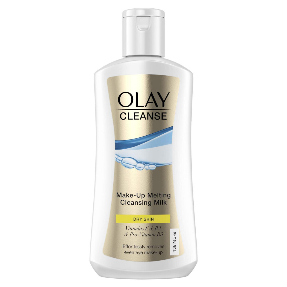Olay Cleanse Make-Up Melting Cleansing Milk Effortless Remover, Dry Skin - 200ml