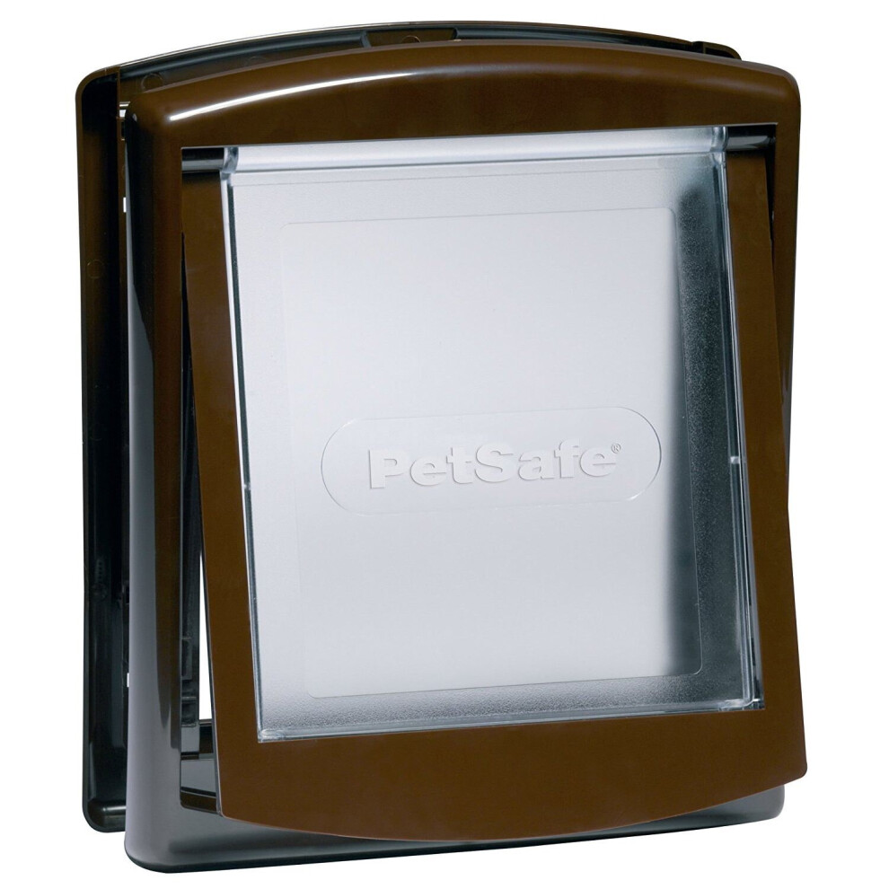 (SMALL BROWN 730EF) CAT/ DOG FLAP FOR SMALL PETS (LOCKABLE) By Petsafe