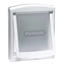 (SMALL WHITE 715EF) Cat/ Dog Flap For Small Pets (Lockable) By Petsafe