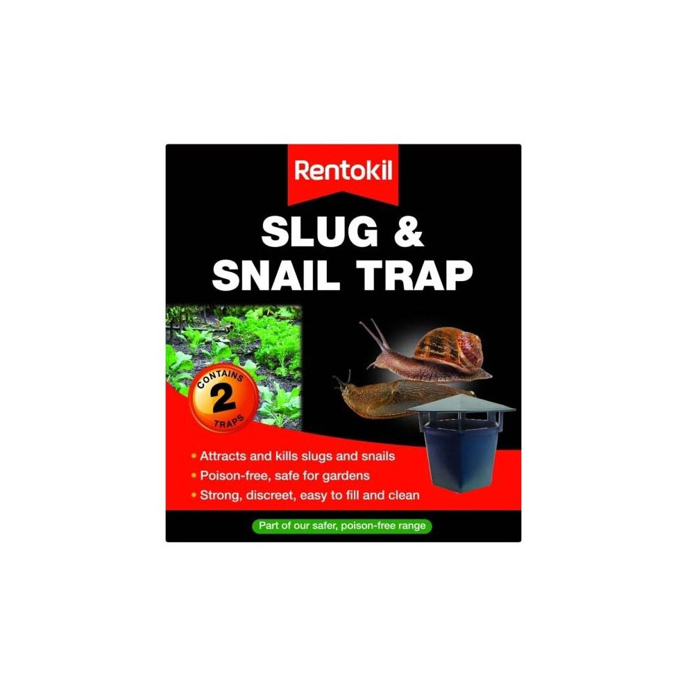 New Rentokil Garden Slug & Snail Trap, Attracts & Kills Safe Poison-Free - Twin Pack Fs33