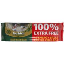 Peckish Extra Goodness Energy Balls Wild Birds Feeding, Extra Protein - 6+6 Pack