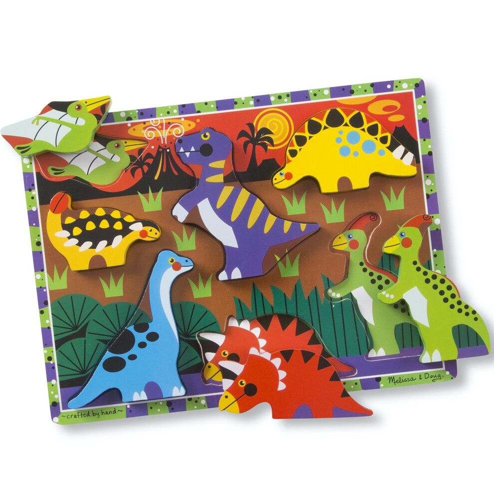 Melissa & Doug Dinosaur Wooden Chunky Puzzle (7 pcs)