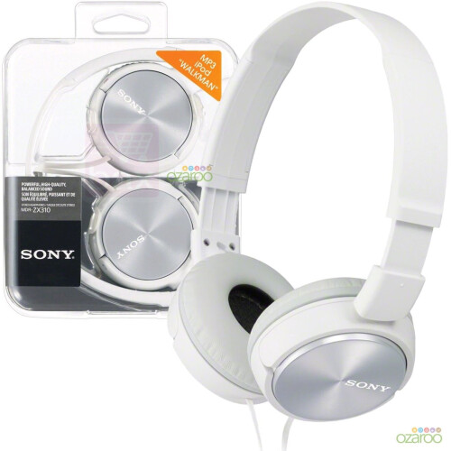 Sony Foldable Stereo Headphones - Metallic White