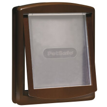 (MEDIUM BROWN 755EF) Cat/ Dog Flap For Small Pets (Lockable) By Petsafe