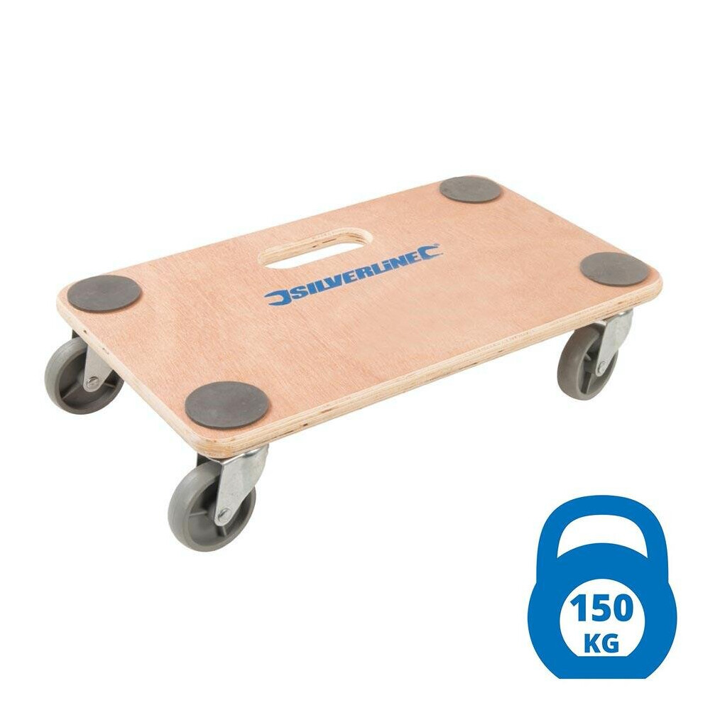 Silverline Platform Dolly Trolley 150kg Wheeled Board Trolley Dollie