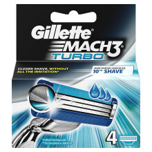 4 stk Herre Gillette Mach3 Turbo barberblade - blade gillette turbo 4 mach3 pakke patroner barbermaskine ægte herre 100