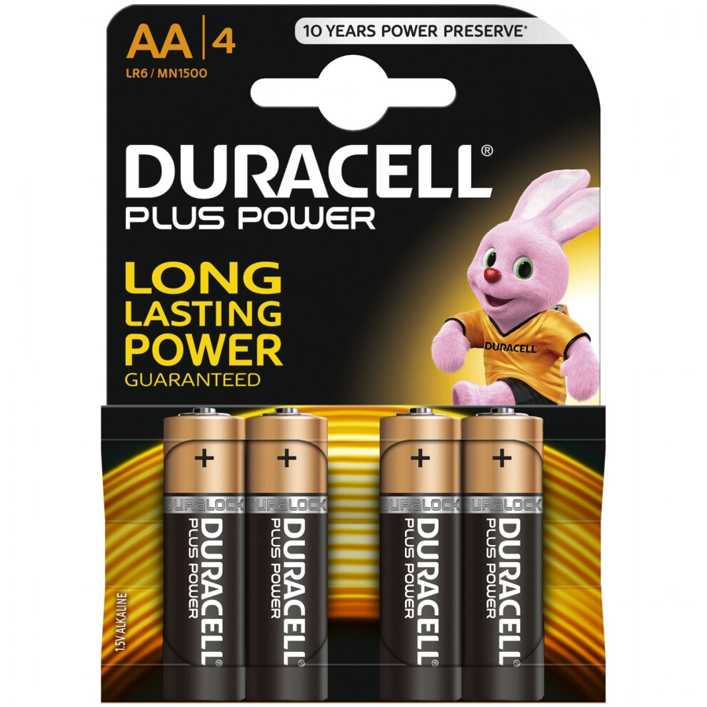 Duracell Aa Cell Plus Power Batteries Pack Of 4 Lr6/Hp7