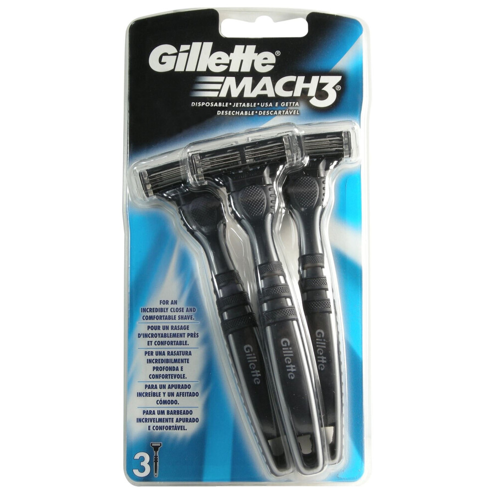 Gillette Mach 3 Manual Disposable Razor Razors
