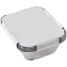 Tala 15 x 12 x 5cm Foil Container With Lids, Pack Of 10, Silver - 10cm Lids - x tala foil 10 15 12 cm container lids pack silver containers set food