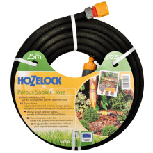 Hozelock Soaker Hose 25 m - Porous 12.5 mm Rubber Drip Irrigation for Even Watering