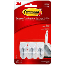 Pack Of 3 Small Utensil Hooks - command hooks wire small strips 3m utensil 17067 adhesive white
