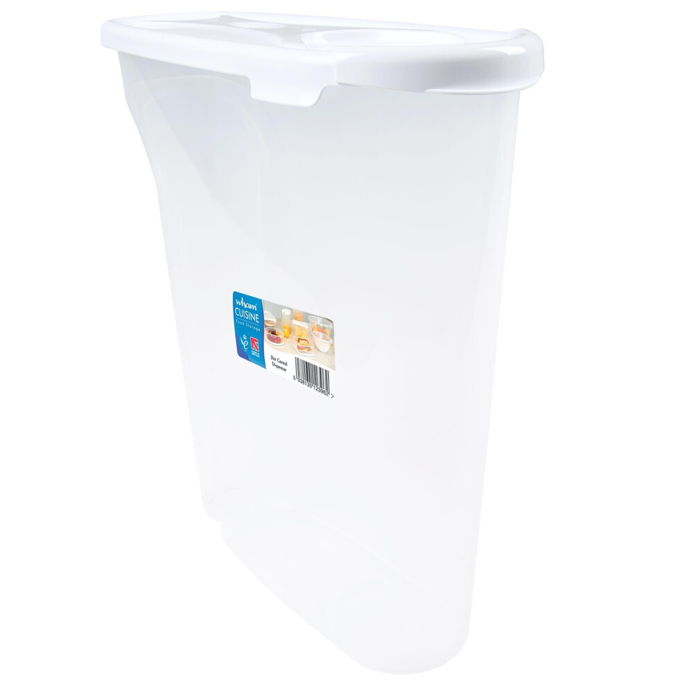 5l White Cereal Dispenser Storage - Food Wham Containers Kitchen Plastic Lunch -  cereal food storage wham dispenser white 5l containers kitchen