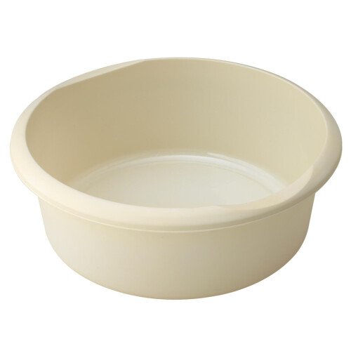 Addis Round Washing Up Bowl 7.7 Litre - Linen, Heat Resistant to 100C, Holds a 10 Inch Plate, Raised Drain Feet