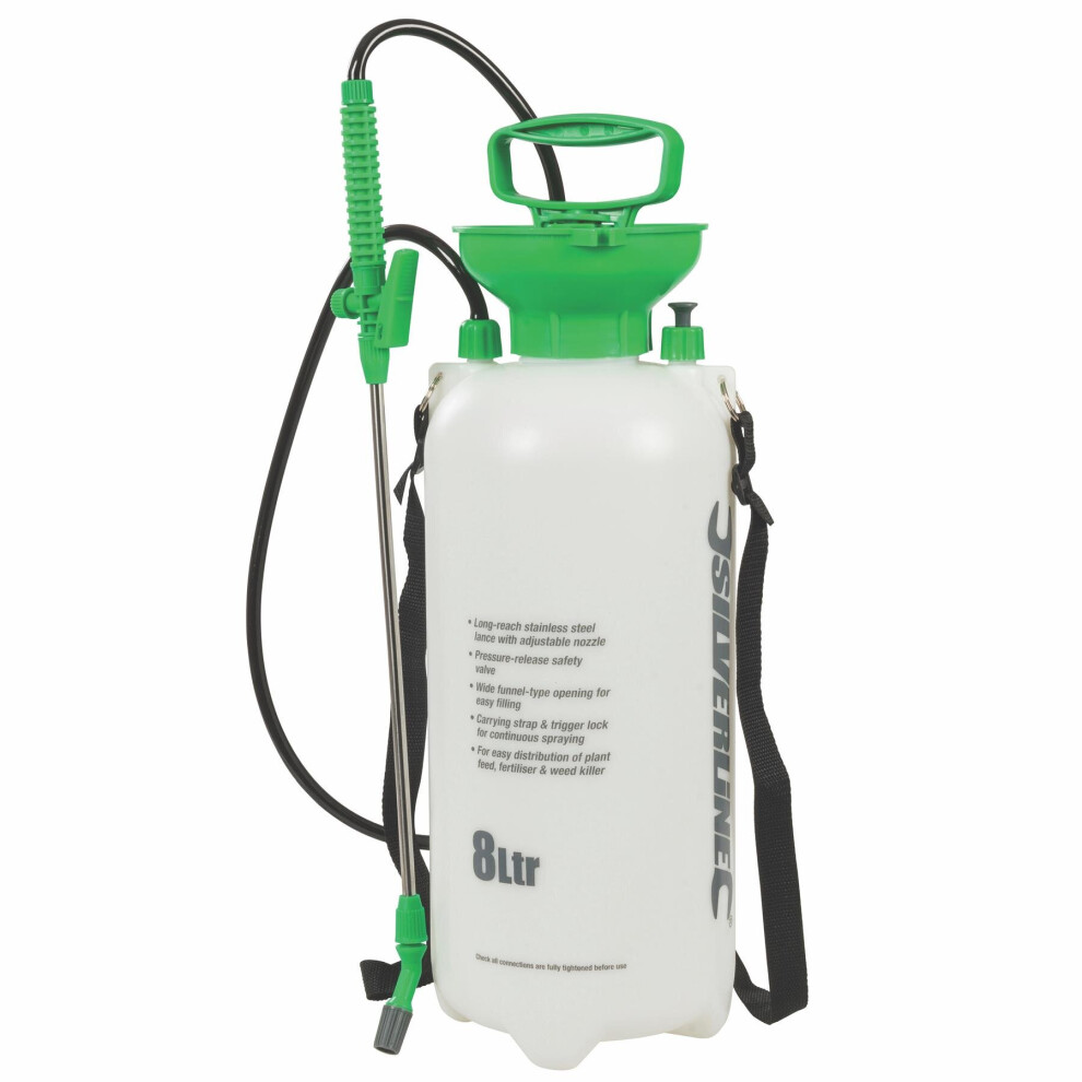 8lt Pressure Sprayer -  8ltr pressure sprayer silverline 868593 garden
