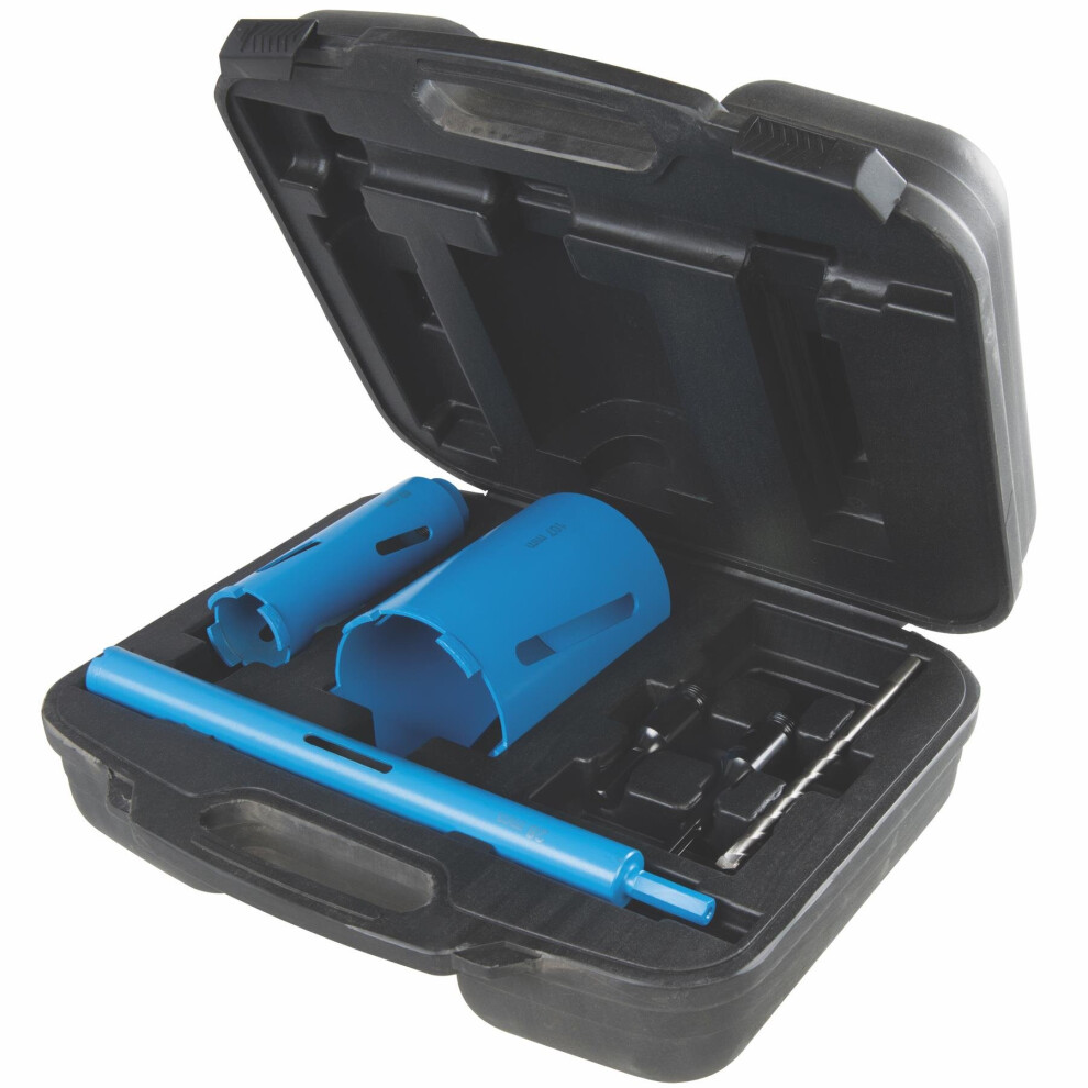 Silverline Diamond Core Drill Kit 3-core 7pce 28, 52 & 107mm - 3pce 868543 28 -  diamond core drill kit silverline 3pce 52 107mm 868543 28
