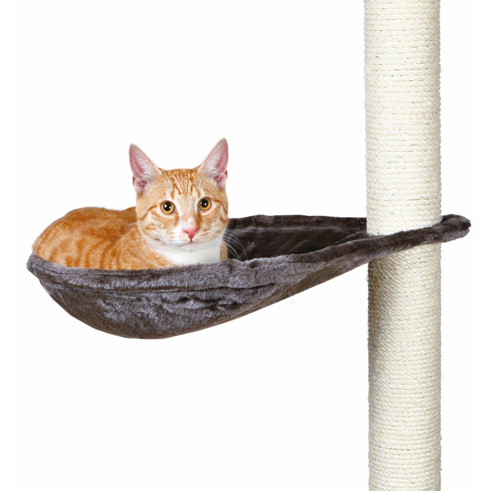 Trixie 43542 Hammock Style Seat For Cat Tree Metal Frame ã»40cm Platinum - -  trixie cat scratching hammock tree metal frame platinum grey post bed