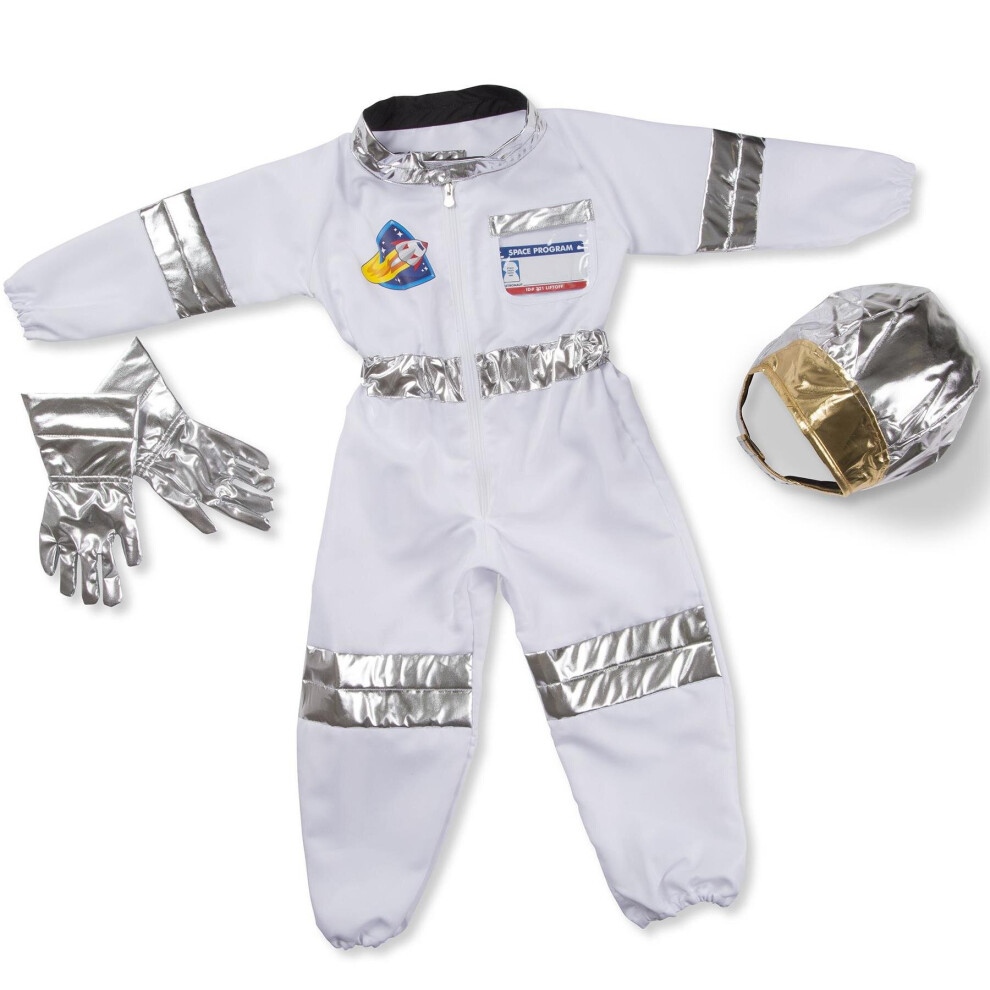 Melissa & Doug Astronaut Role Play Costume Set (5 pcs) - Jumpsuit, Helmet, Glove