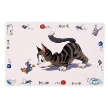 Trixie Comic Cat Print Place Mat, 44 x 28cm - Mat 28cm Bowl - trixie mat cat comic place print 44 28 cm bowl