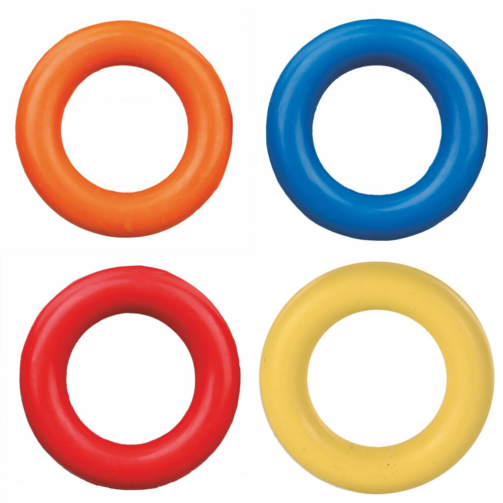 Trixie Natural Rubber Ring, 9cm - Ring Dog Toy 9cm Pet Puppy Play Chew -  natural rubber ring trixie dog toy 9 cm pet puppy play chew