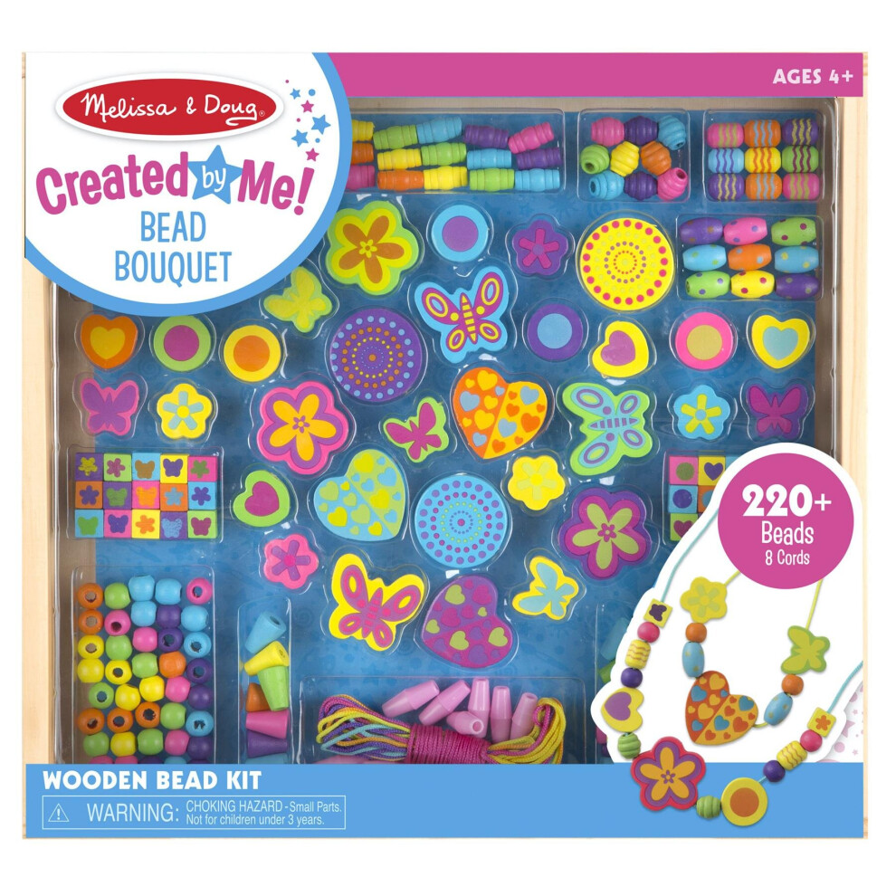 Melissa & Doug Deluxe Wooden Stringing Beads With 200+ Beads And 8 Laces For Jew