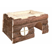 Trixie 6208 Natural Living Tilde Log House With Cuddly Bed 39 × 20 × 29cm -cm - trixie house tilde natural living bed 6208 cuddly cm log 39 29