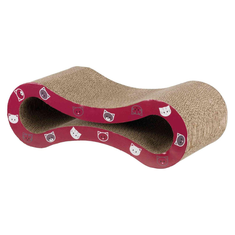 Mimi Scratching Wave, 48 Ã 16 Ã 22 Cm, Wine Red - Trixie Wave New Cats -  trixie mimi wave new scratching red cats cardboard kitten scratcher pad