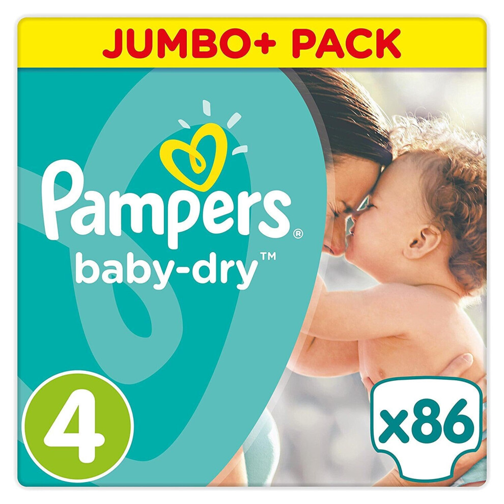 86 Pampers Baby Dry Nappies  ~  Size 4  ~  9-14kg