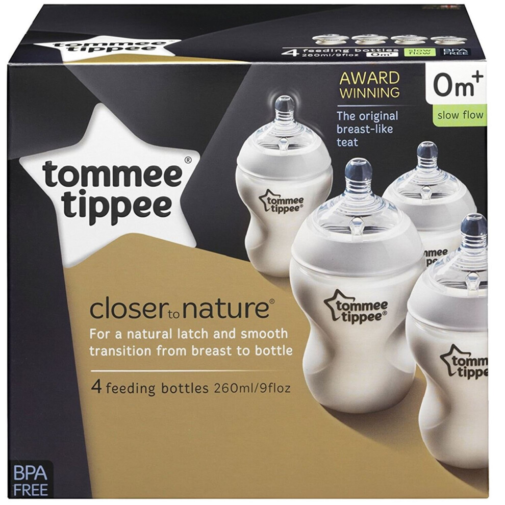 Tommee Tippee Closer to Nature 260ml/9oz Bottles x 4