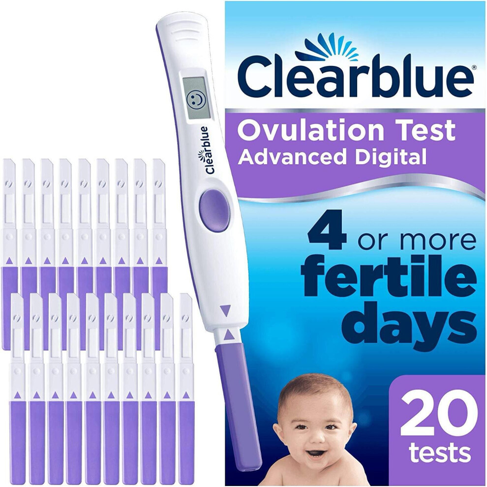 Clearblue Dual Hormone Indicator Digital Ovulation Test Stick, 20 Sticks