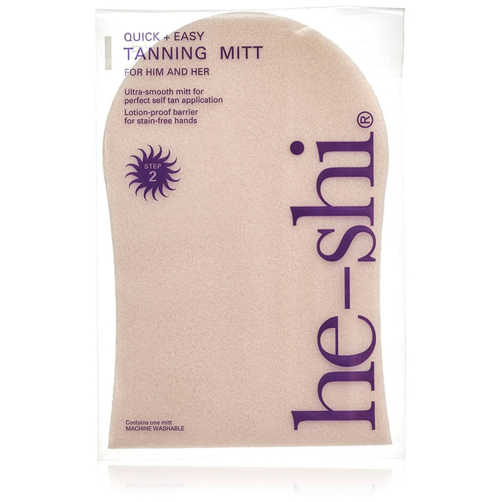 He-Shi Ultra Smooth Self Tanning Fake Tan Easy Applying Mitt with Lotion Barrier