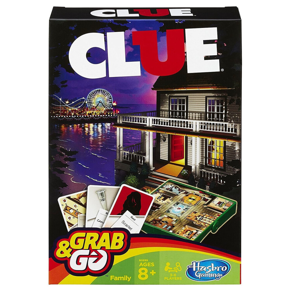 Hasbro Grab & Go Travel Cluedo Game. Gaming Black