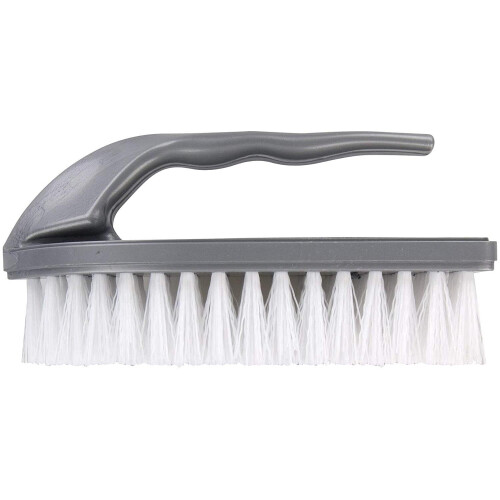 Elliott 1-Piece Iron Shaped Scrubbing Brush with Handle, Grey
