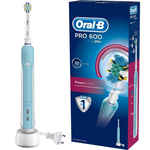Oral-B Oral B Pro 600 FlossAction Electric Toothbrush - Turquoise 1