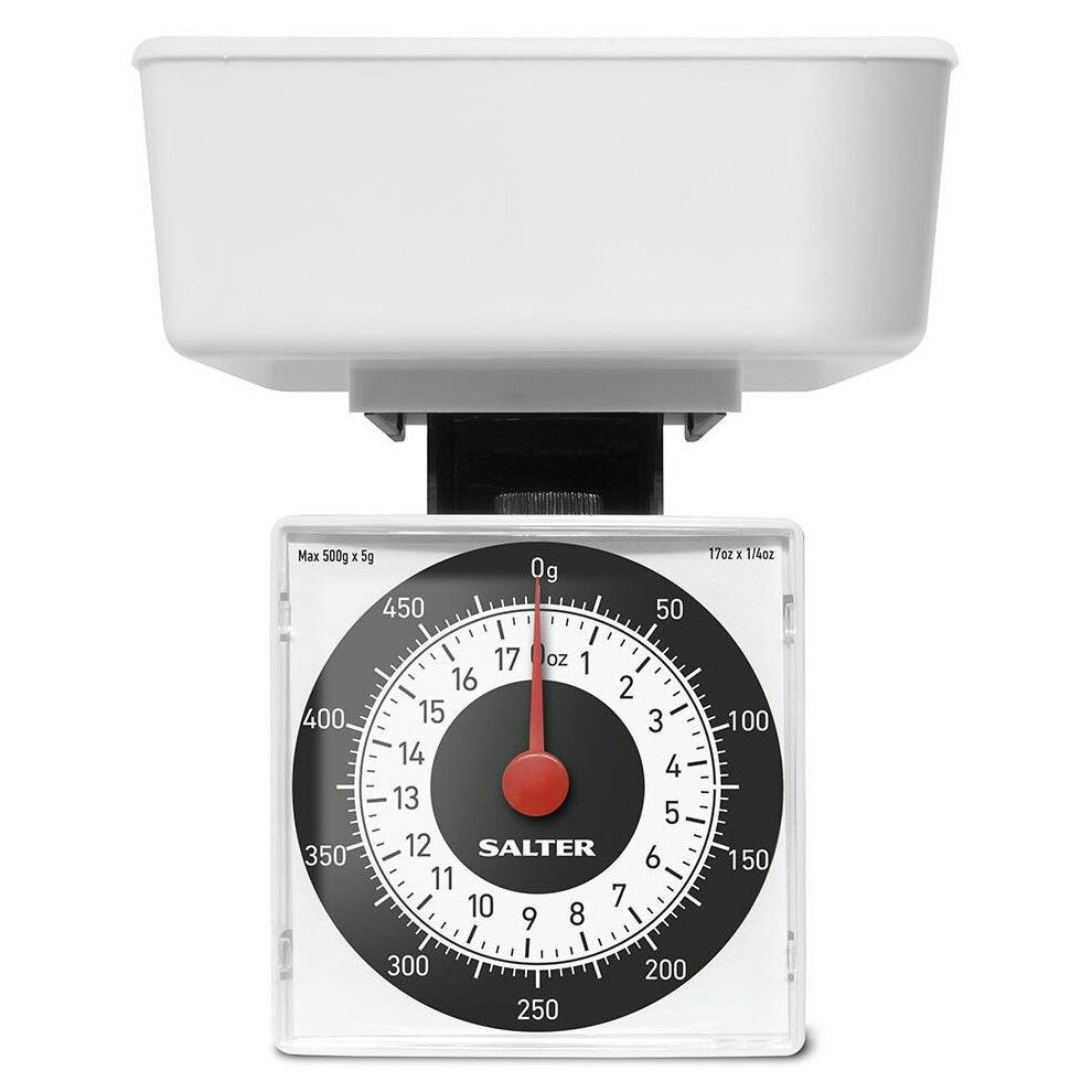 Salter Dietary Mechanical Kitchen Scales - 500g Capacity - White