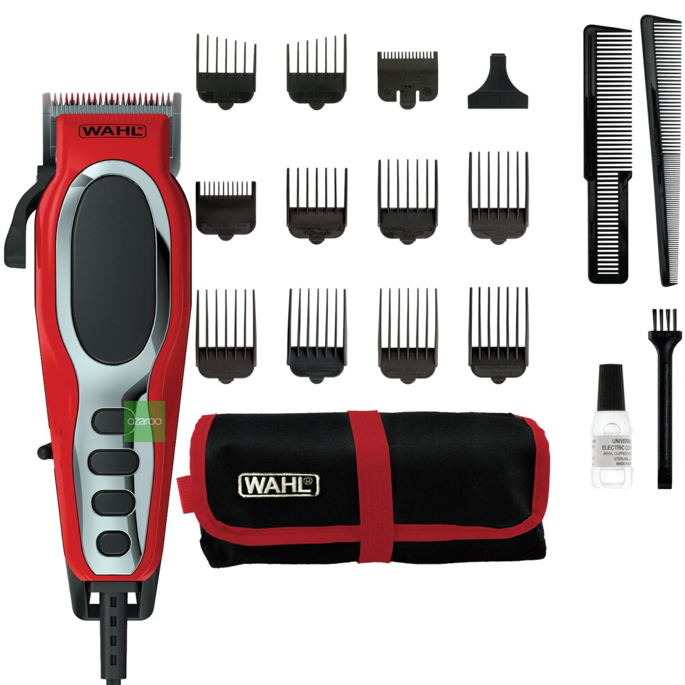 Wahl Fade Pro Men's Hair Clipper Kit With Adjustable Taper & 9 Attachments Combs