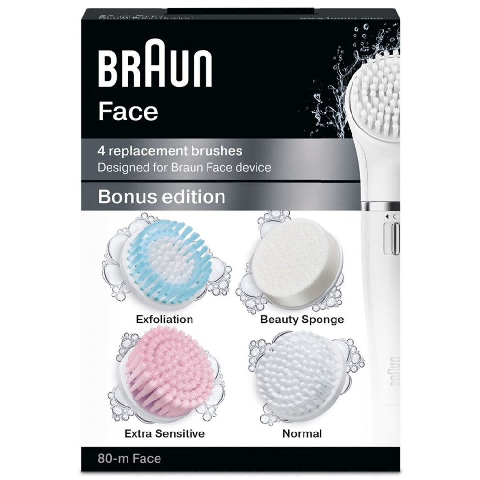 Braun Silk-Epil Face 80-M Bonus Edition - 4 Pack Replacement Brushes Refill SE80