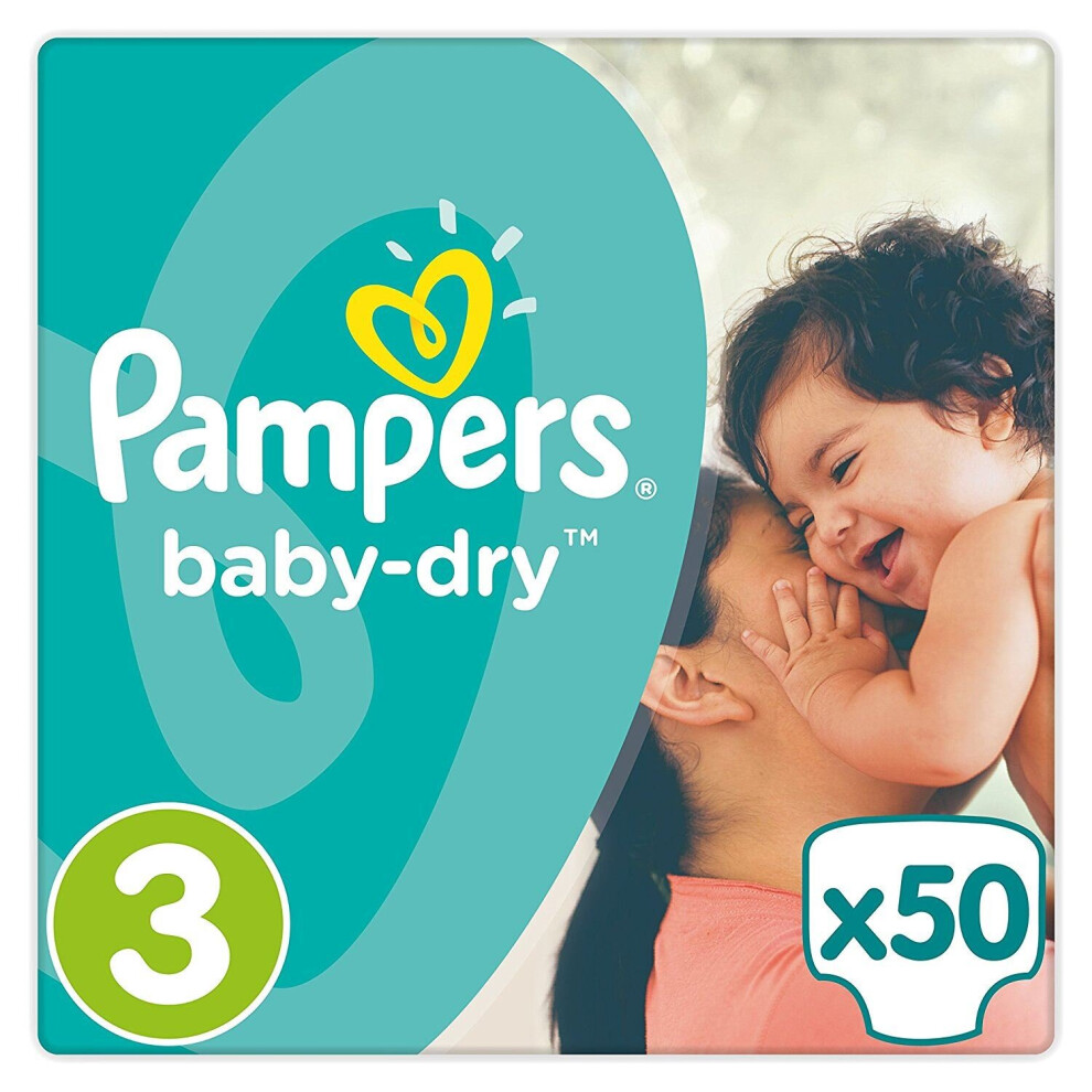 50 Pampers Baby Dry Nappies  ~  Size 3  ~  6-10kg